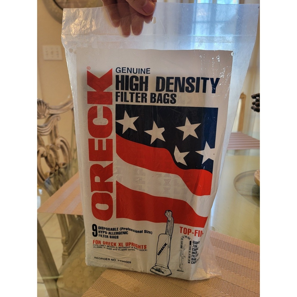 9-Pk ORECK XL Commercial High Density Filter Bags PK80009 for XL‎ Upright Vacuum